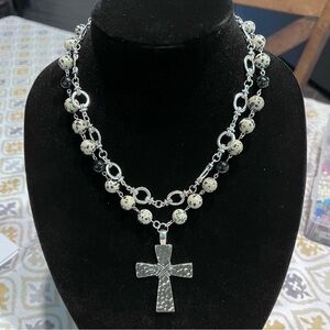 NWOT - Beautiful Specked Jasper double strand necklace with matching earring’s